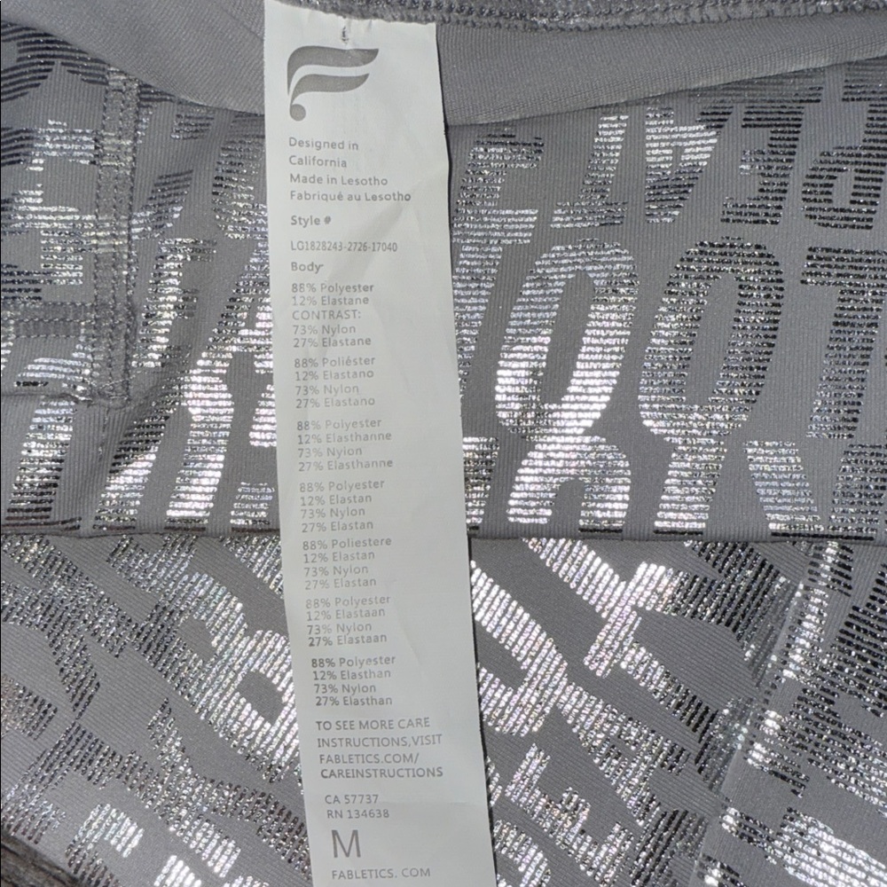 Fabletics Power Hold Metallic Silver Leggings - image 7